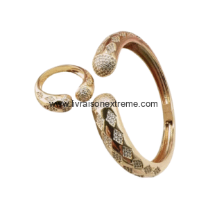 Ensemble bague et bracelet -  haute brillance