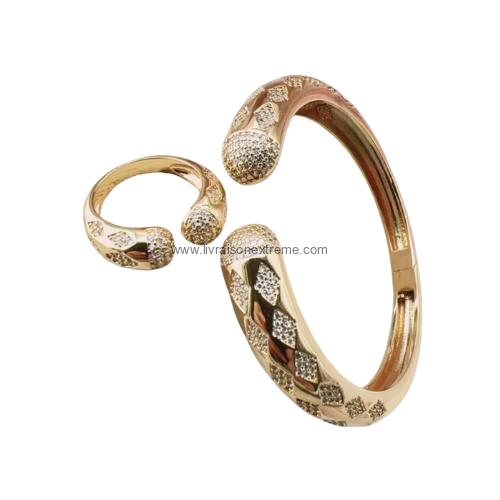 Ensemble bague et bracelet - haute brillance