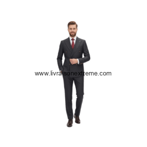 Costume croisé 2 pièces noir foncé