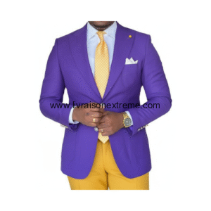 Costume croisé élégant 2 pièces - violette vibrant