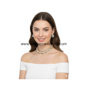 Ensemble collier et boucles d'oreilles en perles - Quotidien