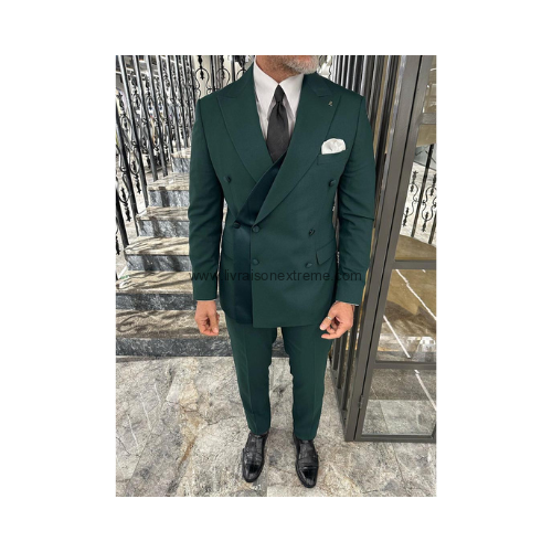 Costume croisé 2 pièces Vert émeraude – Image 4