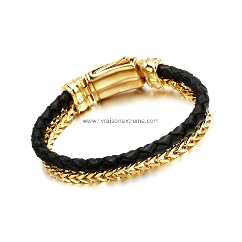 Bracelet chaîne et tressage