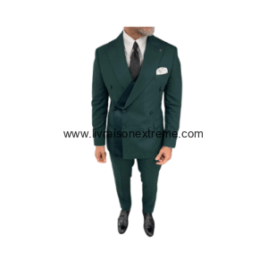 Costume croisé 2 pièces Vert  émeraude