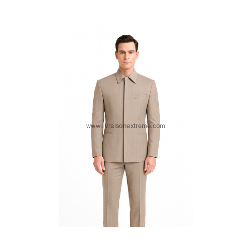 Costume Saharien beige top bouton nage CT124 – Image 3