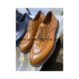 Chaussures Derby en cuir embossé