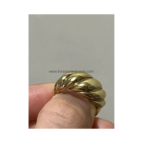 Bague dôme à reliefs torsadés – Image 3