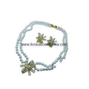 Parure en perles et étoiles baguette