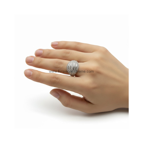 Bague Galaxie sertie de cristaux multilignes – Image 2