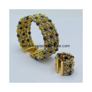 Ensemble Bracelet et bague tricolore