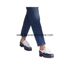 Chaussures Derby bicolores à franges