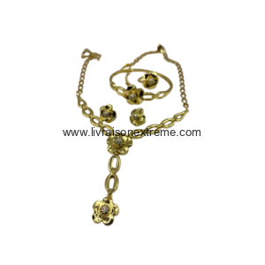 Ensemble de bijoux à motif floral