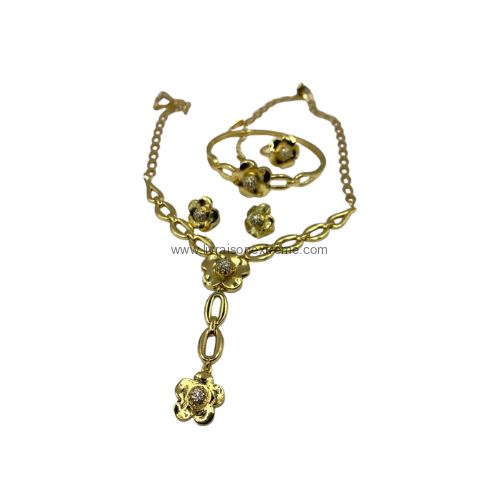 Ensemble de bijoux à motif floral