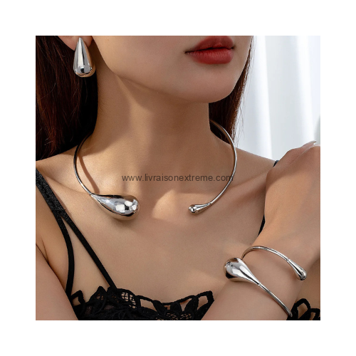 Ensemble de bijoux à motif des gouttes – Image 3