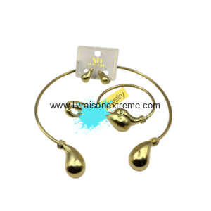 Ensemble de bijoux avec un design en gouttes