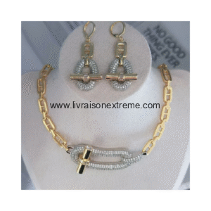 Ensemble collier et boucles d'oreilles à maillons