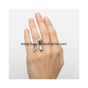 Bague sertie de cristaux – Argentée