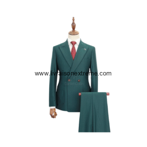 Costume croisé 2 pièces événement - vert foncé