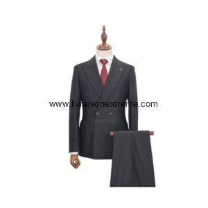 Costume croisé 2 pièces noir foncé
