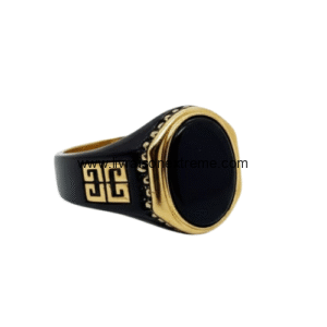 Bague élite avec pierre noire
