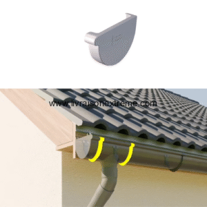 Bouchon de gouttière PVC – fond terminal demi-ronde