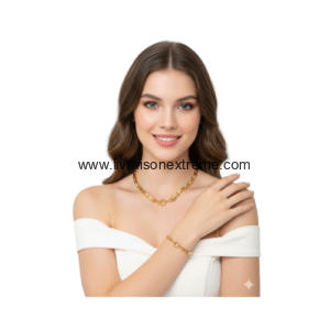 Ensemble bracelet et collier à maillons larges