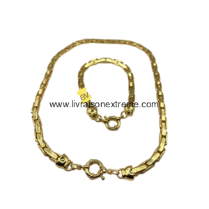 Ensemble bracelet et collier à maillons larges