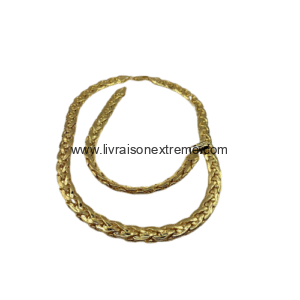 Ensemble Collier et bracelet à maille palmier en chute