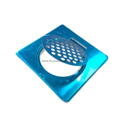 Grille d’évacuation de sol inox bleutée – Floor Drain universel