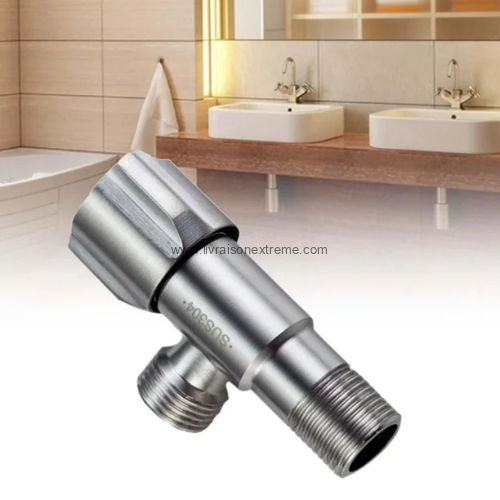 Vanne d’angle 3 voies – Chromée, 1/2’’ F → 2× 1/2’’ M – Image 2