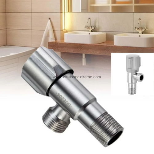 Vanne d’angle 3 voies – Chromée, 1/2’’ F → 2× 1/2’’ M – Image 3