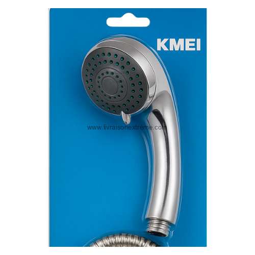 Douchette KMEI – Kit complet (douchette + flexible métal + support, chromé) – Image 2