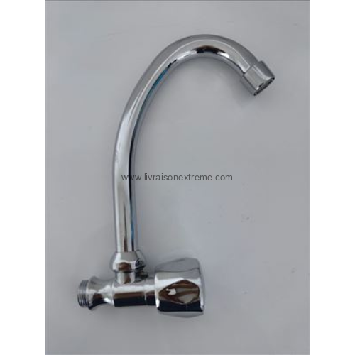 Robinet mural KMEI – Bec “col de cygne”, finition chromée (raccord 1/2’’) – Image 2