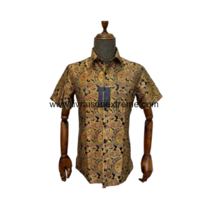 Chemise Présidentielle Manches Courtes – Sable & Or