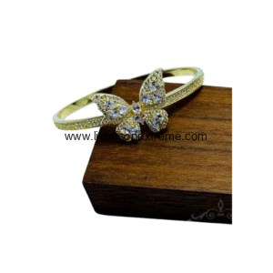 Bracelet jonc papillon strass