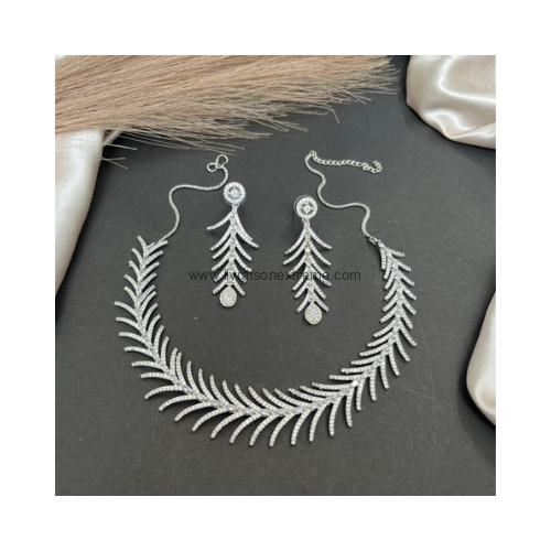 Parure en motif plumes paon 4 pièces – Image 5