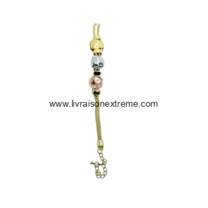 Bracelet Chaînette avec perles Tricolores