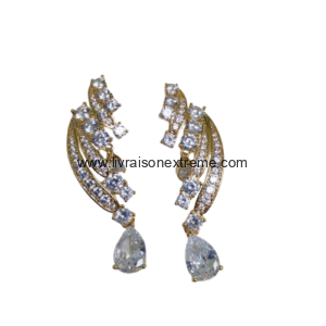 Boucles d'oreilles pendantes cristal et arcs