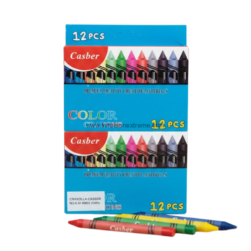Crayons de Cire CASBER – Boîte de 24 Couleurs Vives (Le Compagnon des Jeunes Artistes)