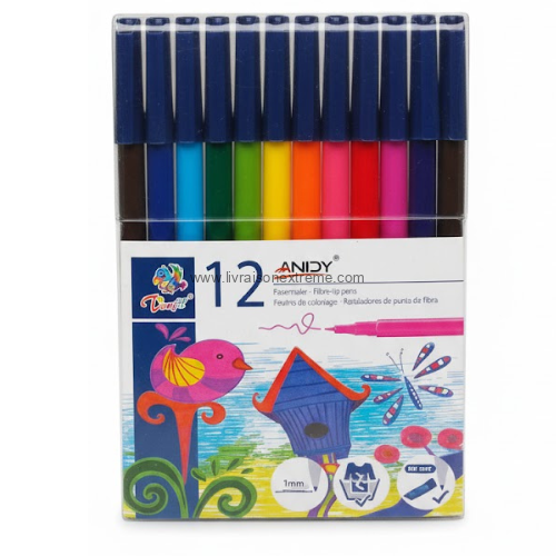 Marqueur Couleur LvX 568-12 – 12 feutres (Tongdi/ANIDY)
