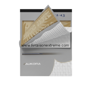 Bloc-Notes A4 Aukora – 50 Feuilles "Fleurs & Papillons" (Quadrillé)