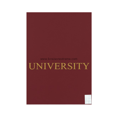 Cahier UNIVERSITY – Composition Quadrillé (couverture bordeaux)