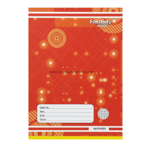 Paquet Cahier Fontaine "Simple" Glossy – (Couverture Orange)