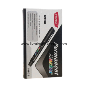 Marqueur Permanent - FENLOT - FL-6011 (Noir, Boîte de 10)