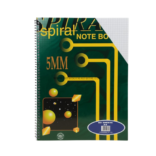 Cahier SPIRAL LUX A4 à spirale, 80 feuilles quadrillées 5 mm en papier 90 g