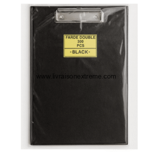 Farde à 2 clip noire rigide, format A4