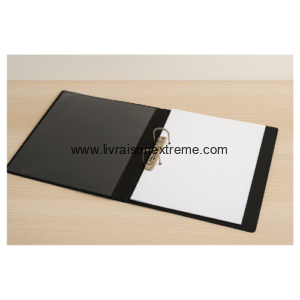 Farde à 2 clip noire rigide, format A4