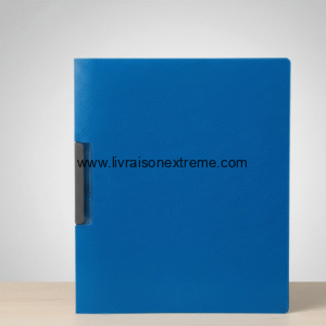 Farde à clip latéral A4 plastique – Bleu – Réf. CB423