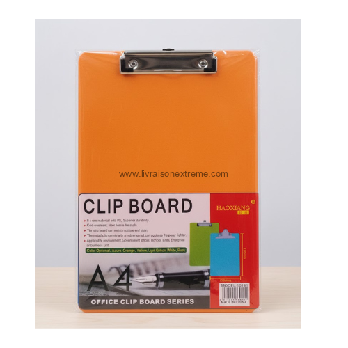 Écritoire plastique LUX A4 – HAOXIANG CLIP BOARD – (orange) – Image 2