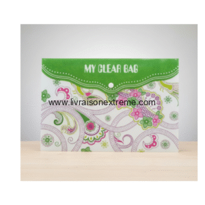 Pochette plastique(Étui)-Fermeture bouton pression